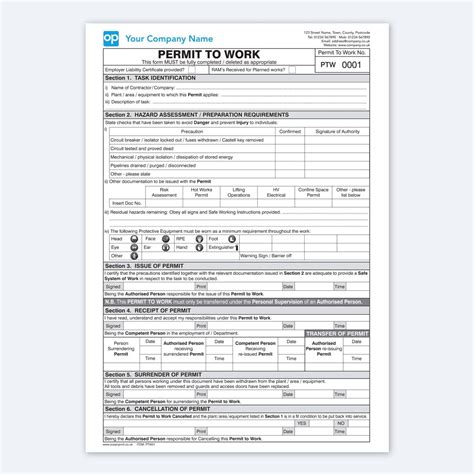 Permit to Work – A4 NCR Pads & Books design template and printing ...