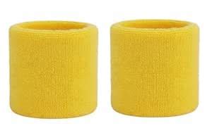 AASHIE N HOME'S One Pair of Yellow Color Sweatband/Wrist Band/Wrist ...