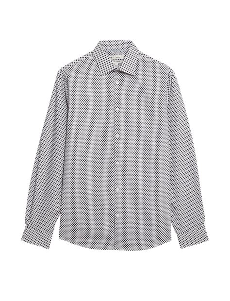Buy Regular Fit Easy Iron Pure Cotton Print Shirt at Marks & Spencer