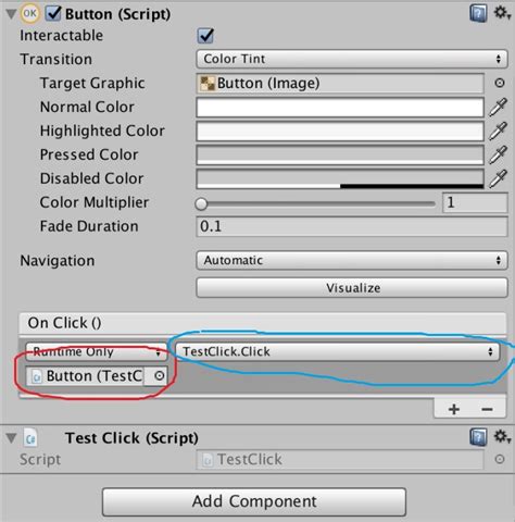 Unity Click Button 的图像结果