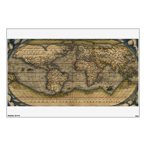 Vintage Antique World Map Atlas Wall Decal | Zazzle