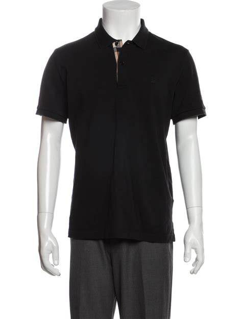 Burberry Collar Short Sleeve Polo Shirt - Black Polos, Clothing ...