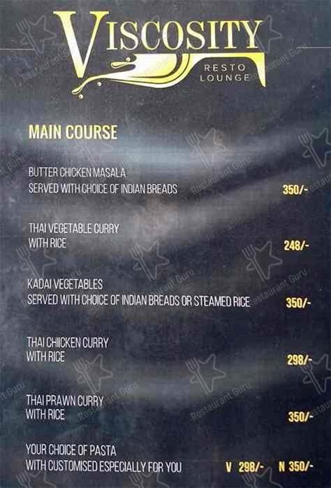 Menu at Viscosity Resto Lounge Party Club Pub & Bar Velachery Chennai ...