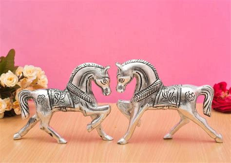 NIRMAL HANDI CRAFT HANDICRAFT Metal Vastu Horse Indian Households ...