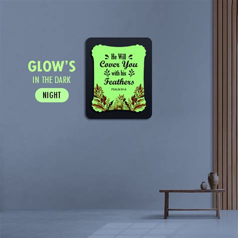 Psalm 91:4 Glow Cast Stone Wall Frame – shalom Gifts