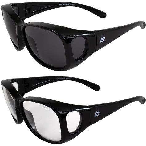 Birdz Eyewear 2 Pairs Peacock Large Safety Glasses Over Eyeglasses OTG ...