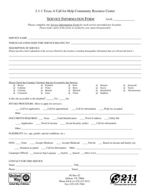 Main Service Panel Information Form 的图像结果