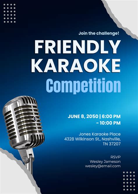 Free Modern Karaoke Competition Invitation Template to Edit Online