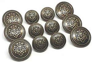 ZENITH Antique Metal Bronze Round Button for Blazer Suit, Sherwani and ...