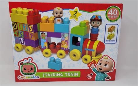 Buy Cocomelon Stacking Train, 40 Piece Large Building Block Set, Kids ...