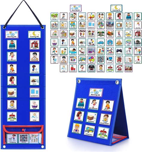 Aputue Visual Schedule Chart Kids Daily Routine Chart With 70 ...