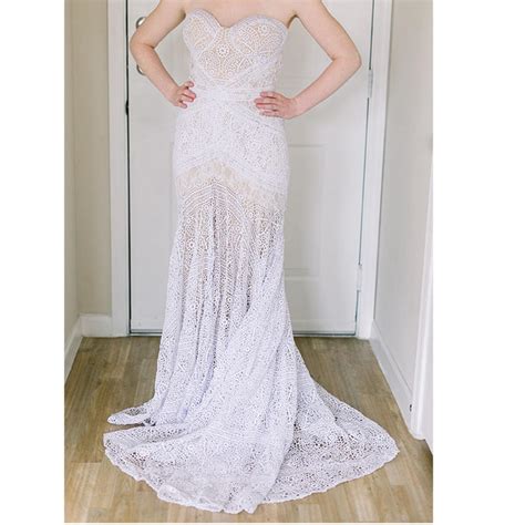 Liposa Women's Bohemian Wedding Dresses Mermaid Lace... - Depop