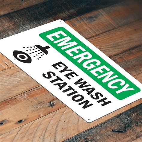 Buy Osha Emergency Sign Eye Wash Station 12-inch By 8-inch Made In The ...