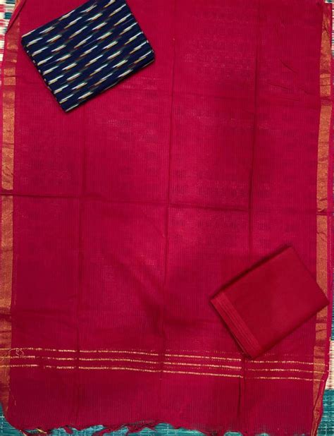 Ikkat Suite Red – pochampallysarees.com