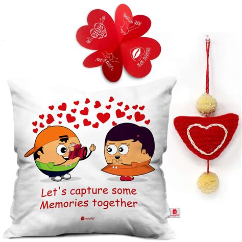 Buy Indigifts IA Valentine Gifts for Girlfriend Love Quote Cushion ...
