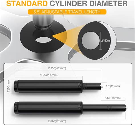 Buy Office Chair Cylinder Replacement,Heavy-Duty Gas Lift Cylinder Fits ...