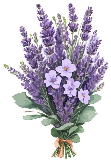 Lavender Flower Bouquet Cartoon AI Generative 27765363 PNG