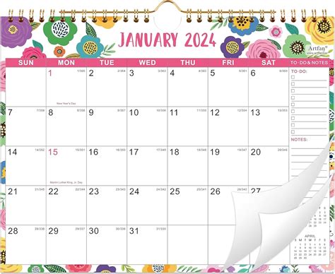 Artfan 2024 Floral Wall Calendar - 12 Monthly All-In-1 India | Ubuy