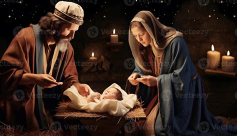 Mary, Joseph and the baby Jesus, Son of God, Christmas story, Christmas ...