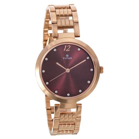 Buy Online Titan Sparkle Purple Dial Analog Stainless Steel Strap Watch ...