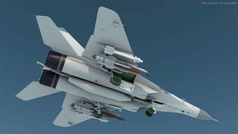 MiG 29 Fighter Aircraft with X-31PM Supersonic Missile Rigged 3D Model ...