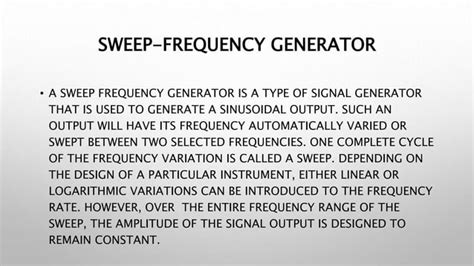 Sweep Frequency Generator | PPTX