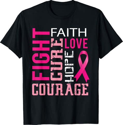 Breast cancer awareness tee for women Faith T-Shirt - Walmart.com