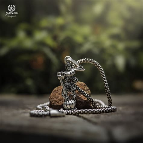 Buy Hanumanji With Gada Silver Pendant Chain – Jewllery Design