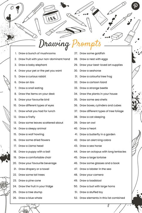 animal drawing prompts