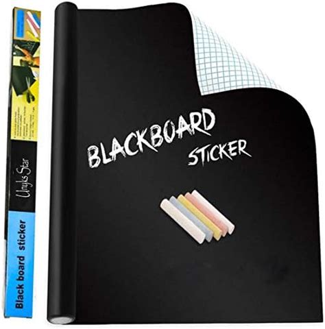 Qzep Black Board Vinyl (45x200cm) Wall Sticker Removable Decal ...