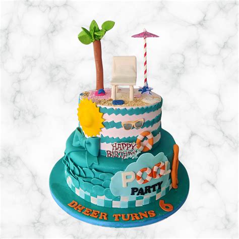 Pool Party Theme Cake – legateaucakes