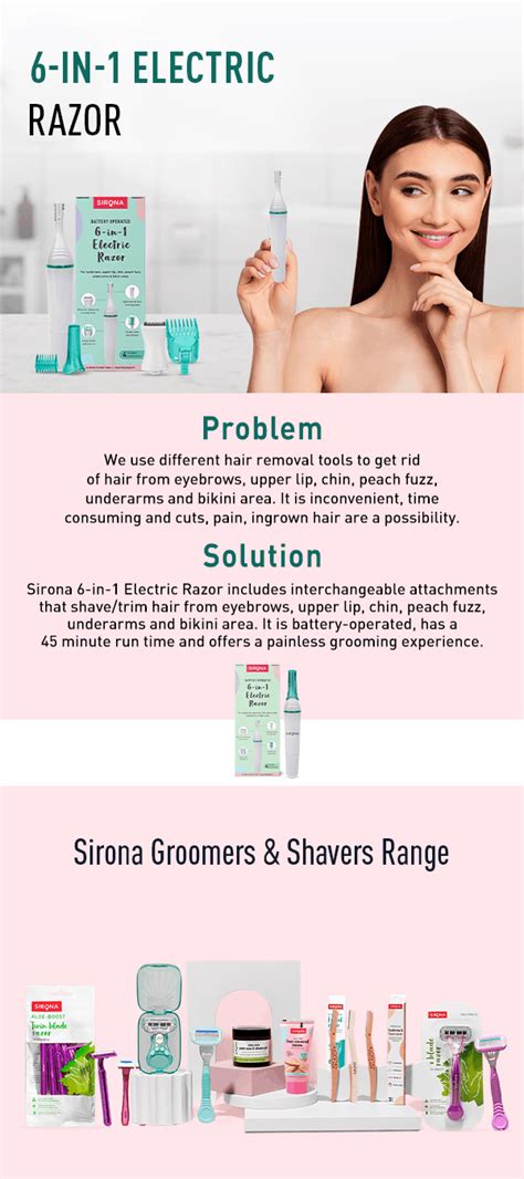 Buy Sirona 6-in-1 Electric Razor – Sirona Hygiene Private Limited