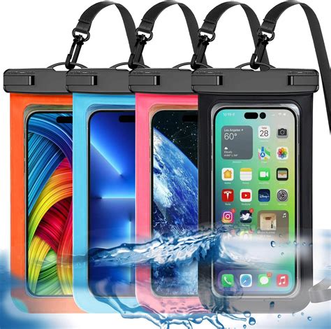 4 Pack Multicolor Universal Waterproof Phone Pouch, Large Phone ...