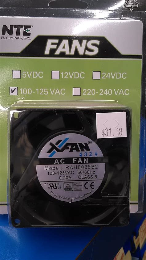 NTE Electronics 77-8038A120-T High Speed Fan, Ball Bearing, Aluminum ...