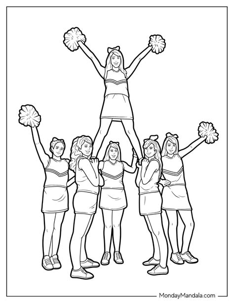 20 Cheerleading Coloring Pages (Free PDF Printables)