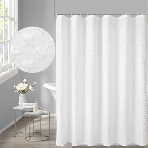 Amazon.com: OVZME Abby Extra Long Shower Curtain, 84 Inch Long Waffle ...