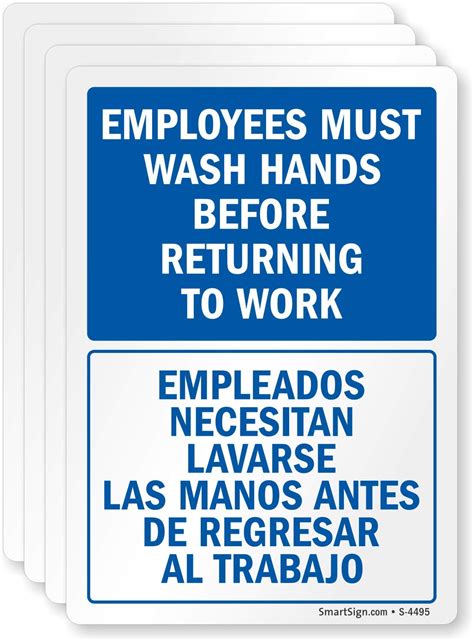 Buy SmartSign “Employees Must Wash Hands Before Returning to Work ...