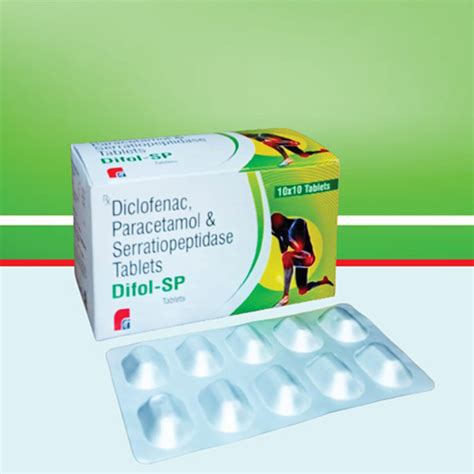 Difol SP - Diclofenac, Paracetamol & Serratiopeptidase Tablets ...