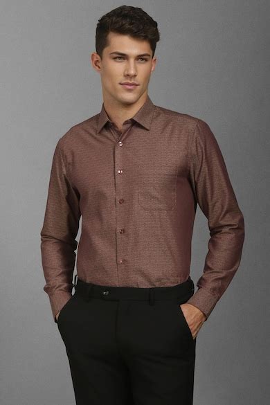 Buy Men Brown Slim Fit Print Full Sleeves Formal Shirt Online ...