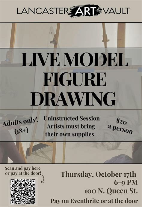 Live Model Figure Drawing at Lancaster Art Vault, 100 N Queen St ...