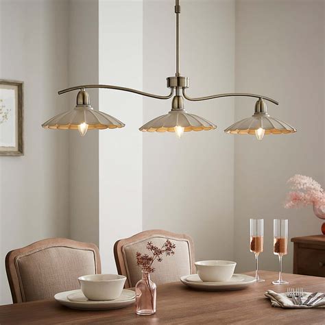 Maya Scallop 3 Light Adjustable Diner Ceiling Light | Dunelm