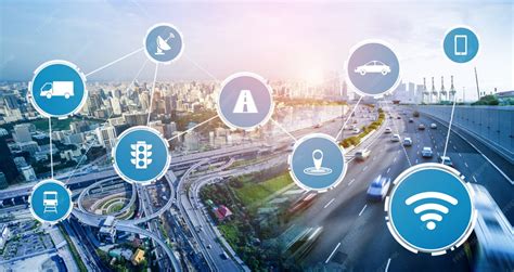Smart transport technology concept for future car traffic on road ...