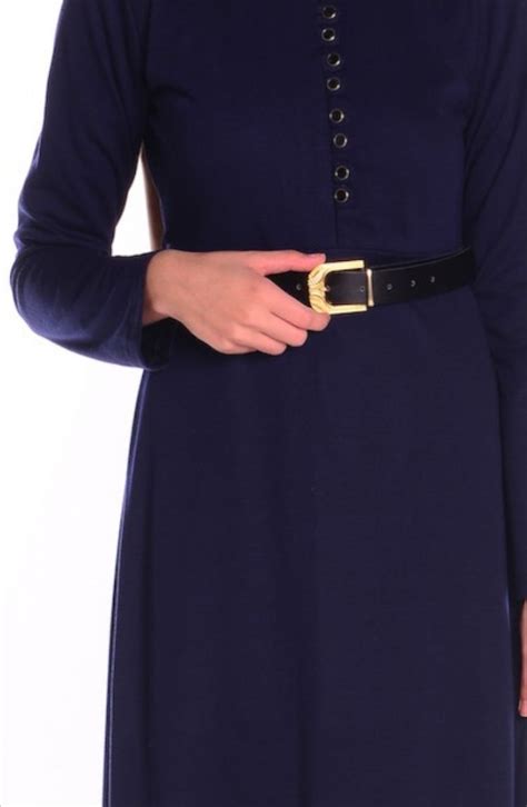Navy Blue Hijab Dress 5462-06 | Sefamerve