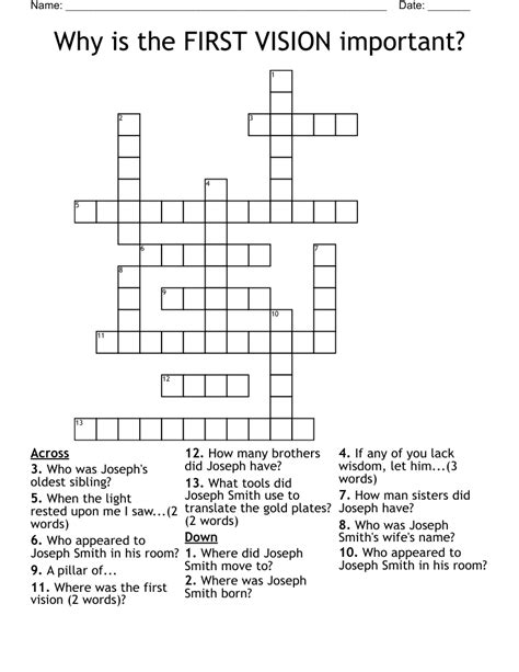 Doctrine and Covenants Doctrinal Mastery Crossword - WordMint