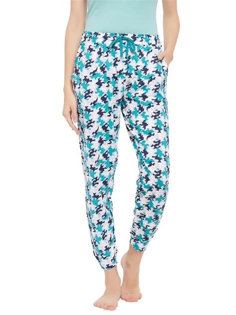 Clovia Women's Cotton Cotton Print Me Pretty Joggers in Grey (LB0209P01 ...