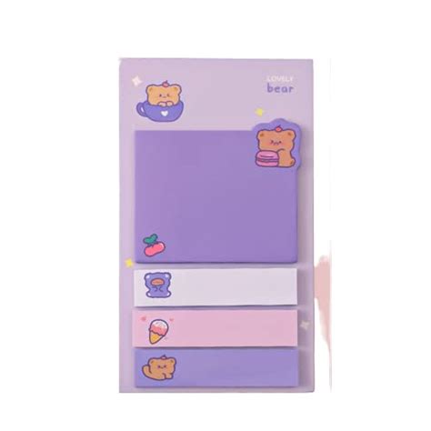 The Purple Tree Cute Bear Animal Sticky Notes (Pack of 2) Cute Sticky ...