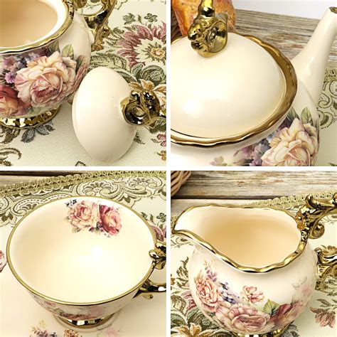 fanquare 15 Pieces British Porcelain Tea Set, Floral India | Ubuy