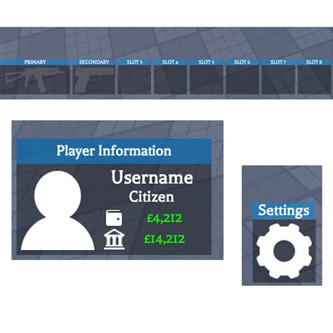 HUD – UI, Player Information, Hotbar UI, Settings Button – Clearly ...