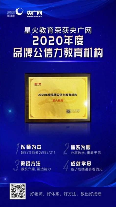 星火教育荣获央广网“2020年度品牌公信力教育机构”称号 - 知乎