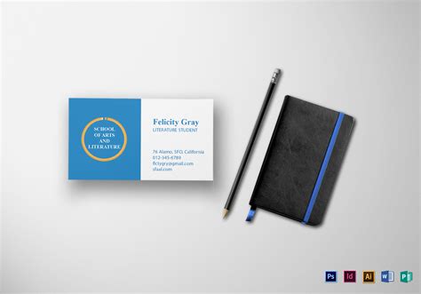 Student Business Card Design Template in PSD, Word, Publisher ...